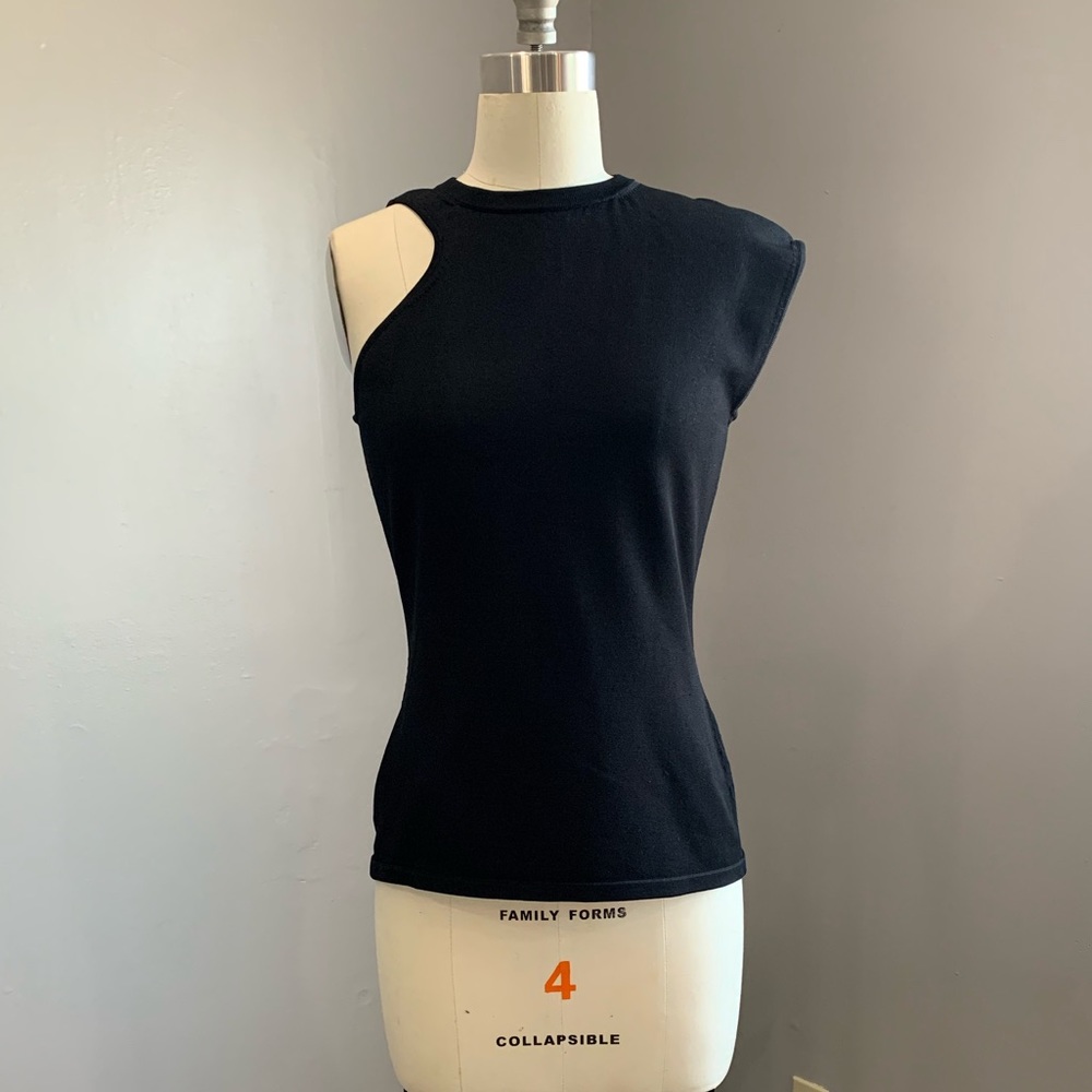 CUSHNIE ET OCHS Amata Asymmetrical Crew Neck Top